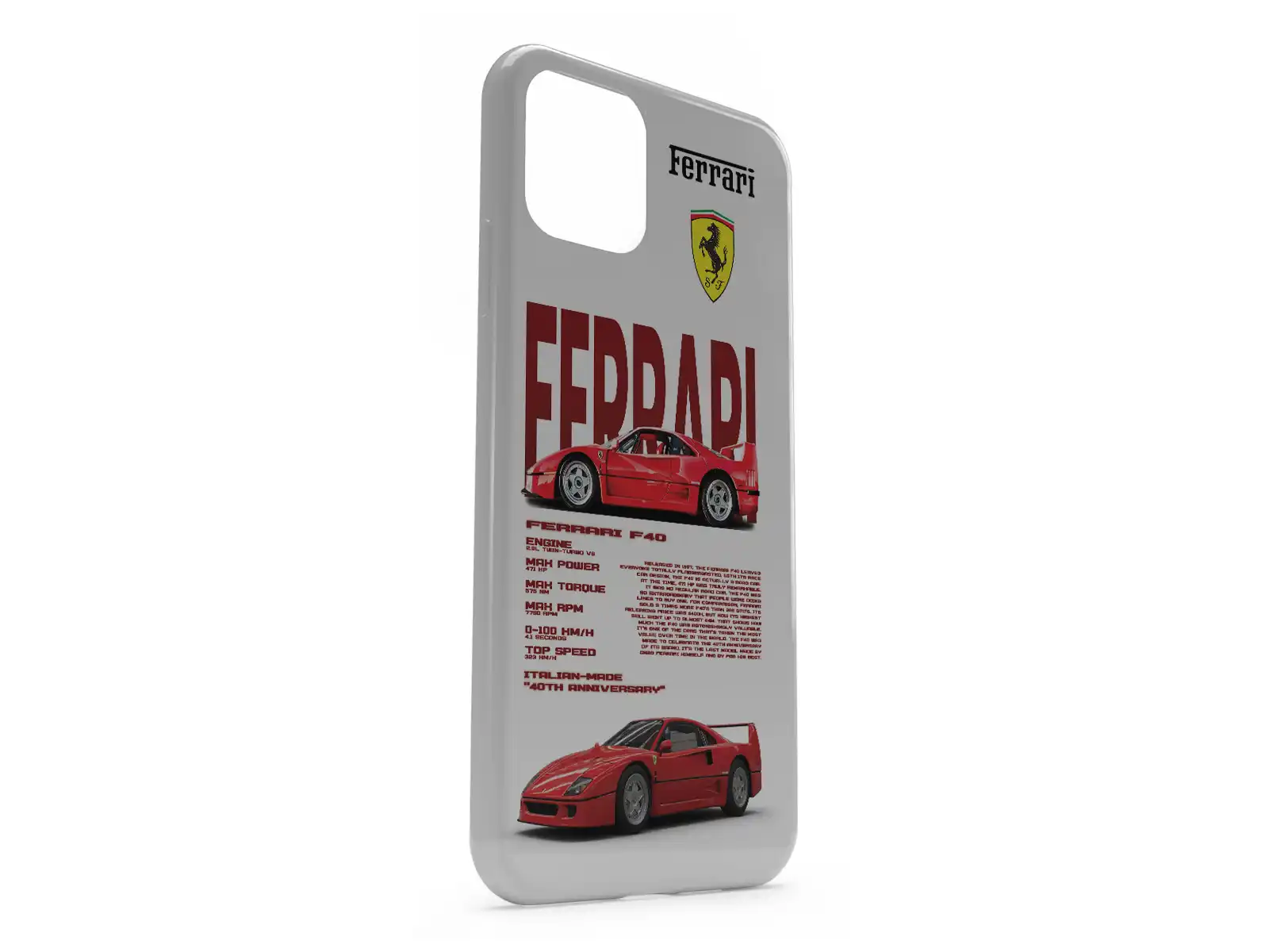 Ferrari F40 iPhone Silicone Cover Tuning Style 